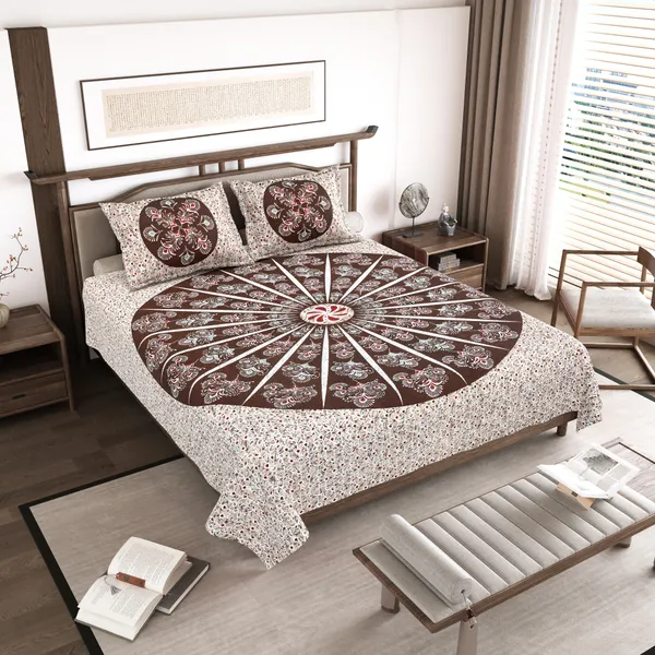 Red_Cotton__Bedsheet_For_Home_And_Decor_100_X_108_Inch