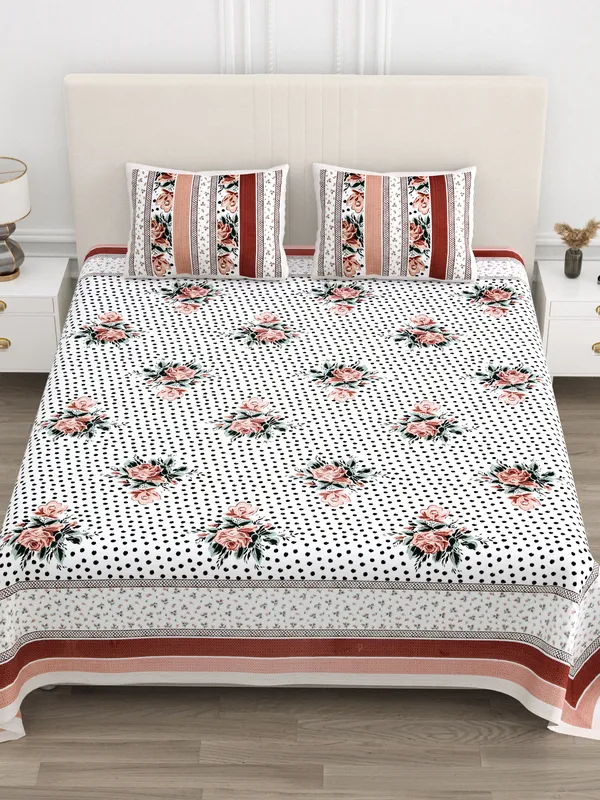 Red_Cotton__Bedsheet_For_Home_And_Decor_100_X_108_Inch