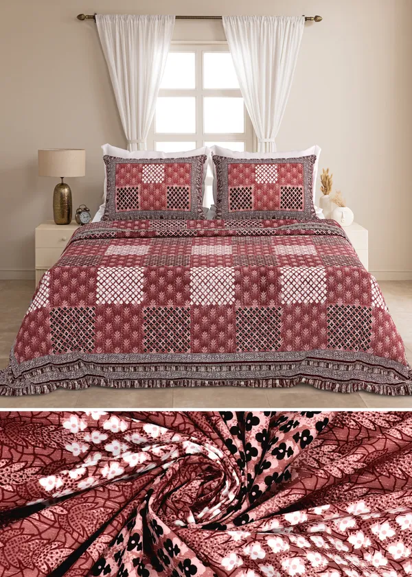 Red_Cotton__Bedsheet_For_Home_And_Decor_100_X_108_Inch