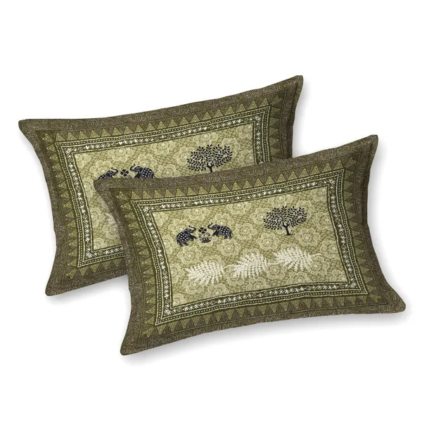 Olive_Green_Cotton__Bedsheet_For_Home_And_Decor_100_X_108_Inch