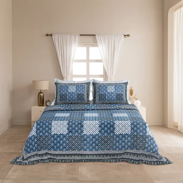 Blue_Cotton__Bedsheet_For_Home_And_Decor_100_X_108_Inch