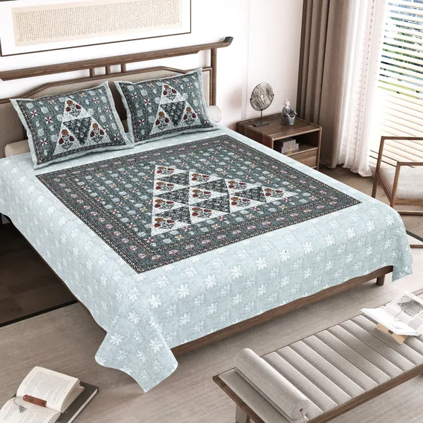 Sky_Blue_Cotton__Bedsheet_For_Home_And_Decor_100_X_108_Inch