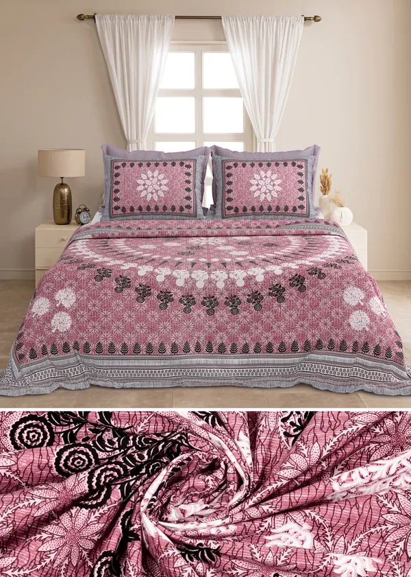 Pink_Cotton__Bedsheet_For_Home_And_Decor_100_X_108_Inch
