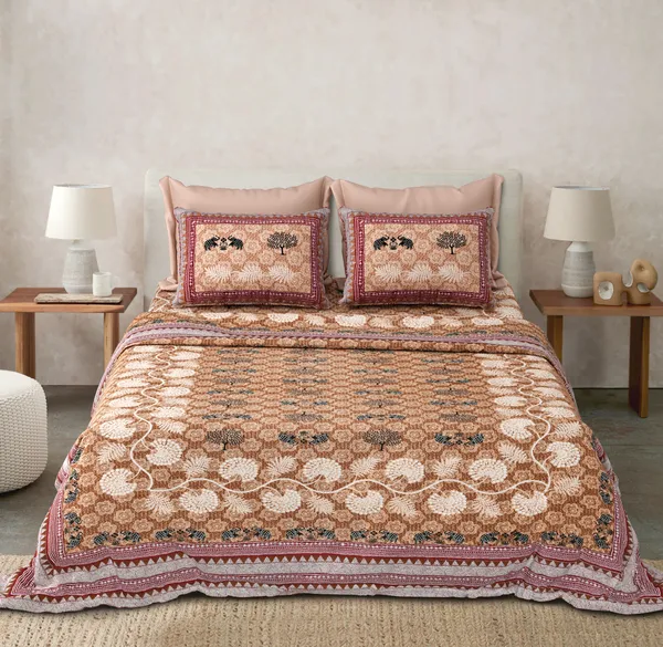 Red_Cotton__Bedsheet_For_Home_And_Decor_100_X_108_Inch