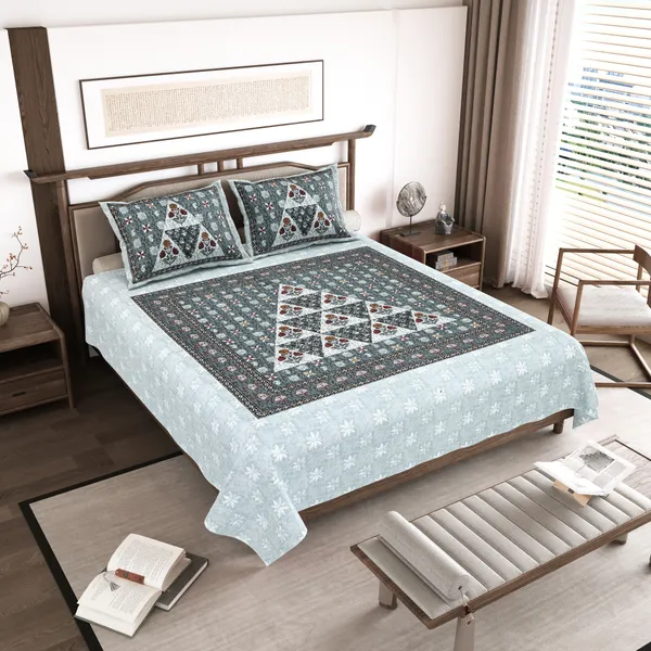 Sky_Blue_Cotton__Bedsheet_For_Home_And_Decor_100_X_108_Inch