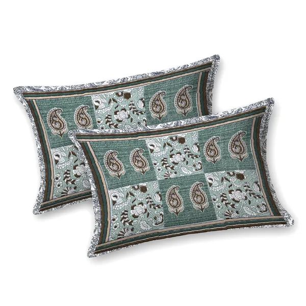 Green_Cotton__Bedsheet_For_Home_And_Decor_100_X_108_Inch