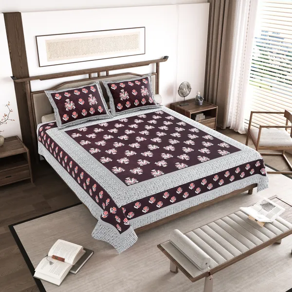 Dark_Red_Cotton__Bedsheet_For_Home_And_Decor_100_X_108_Inch