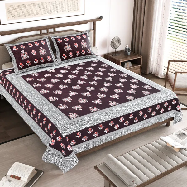 Dark_Red_Cotton__Bedsheet_For_Home_And_Decor_100_X_108_Inch