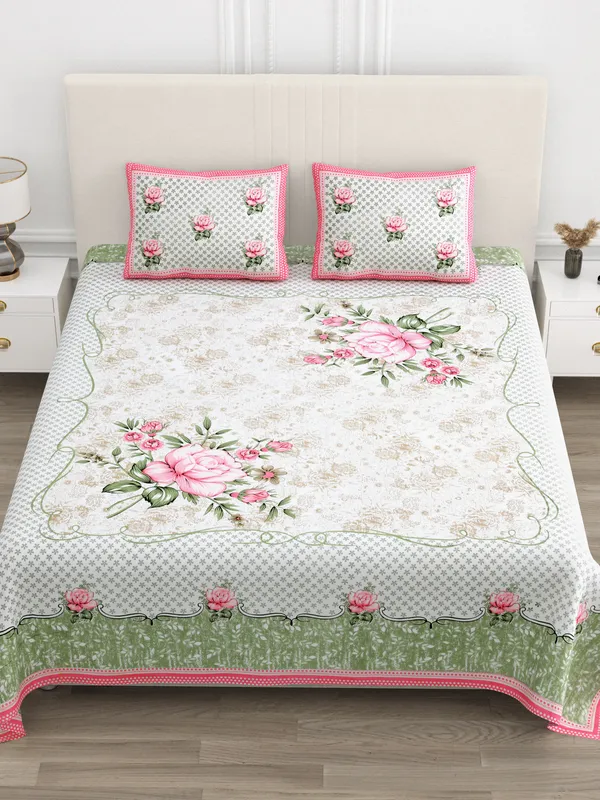 Pink_Cotton__Bedsheet_For_Home_And_Decor_100_X_108_Inch