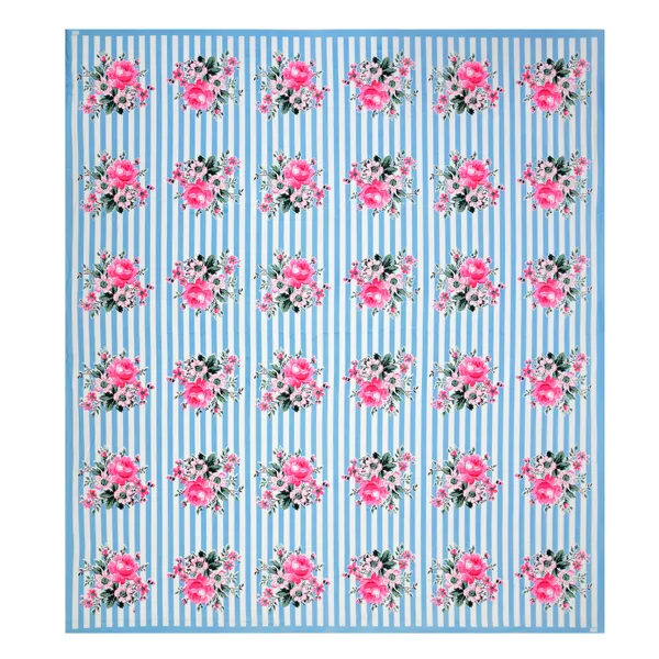 Sky_Blue_And_Pink_Cotton__Bedsheet_For_Home_And_Decor_100_X_108_Inch