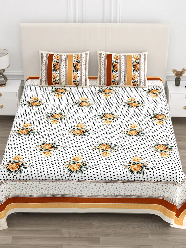 Yellow_Cotton__Bedsheet_For_Home_And_Decor_100_X_108_Inch