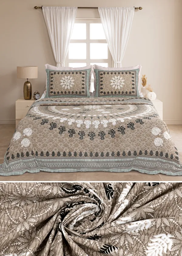 Cream_Cotton__Bedsheet_For_Home_And_Decor_100_X_108_Inch