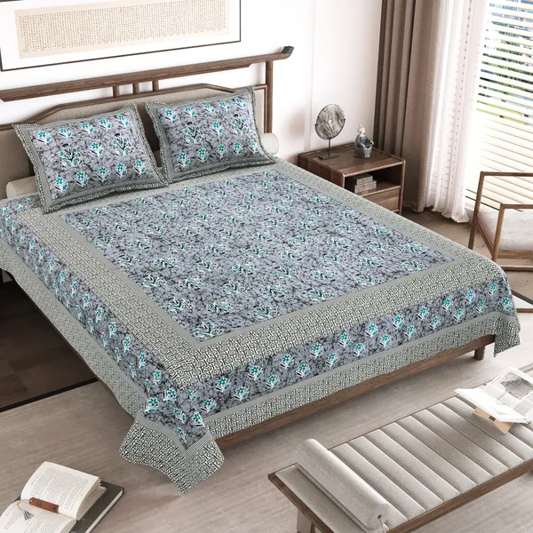 Blue_Cotton__Bedsheet_For_Home_And_Decor_100_X_108_Inch