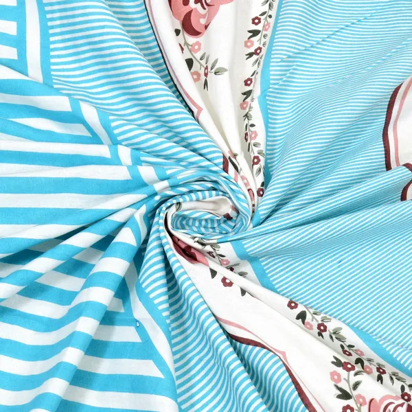 Sky_Blue_Cotton__Bedsheet_For_Home_And_Decor_100_X_108_Inch