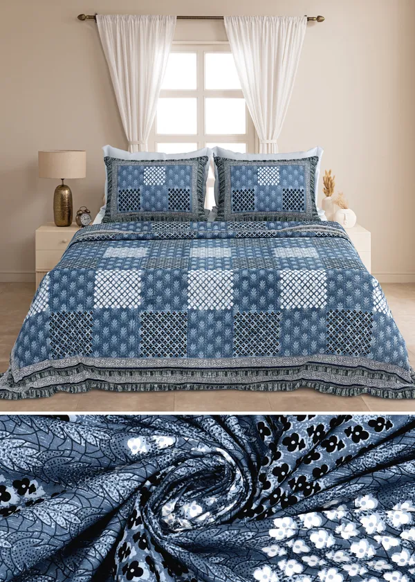 Blue_Cotton__Bedsheet_For_Home_And_Decor_100_X_108_Inch