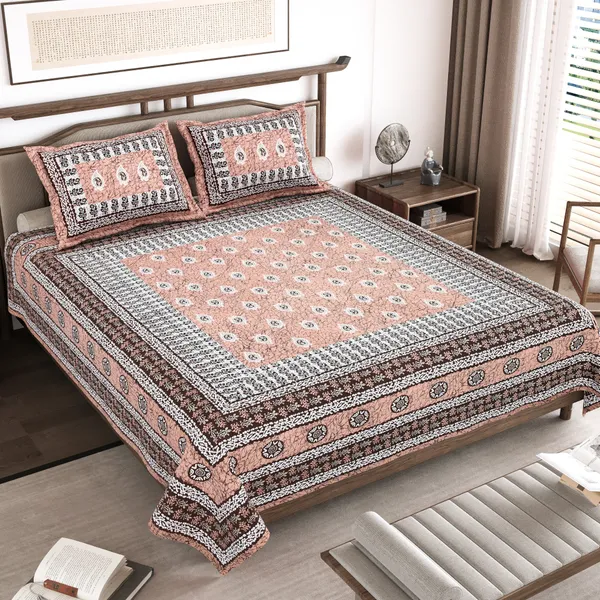 Orange_Cotton__Bedsheet_For_Home_And_Decor_100_X_108_Inch