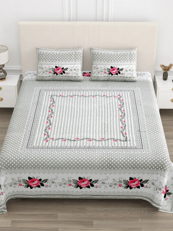 Red_Flower__Cotton__Bedsheet_For_Home_And_Decor_100_X_108_Inch
