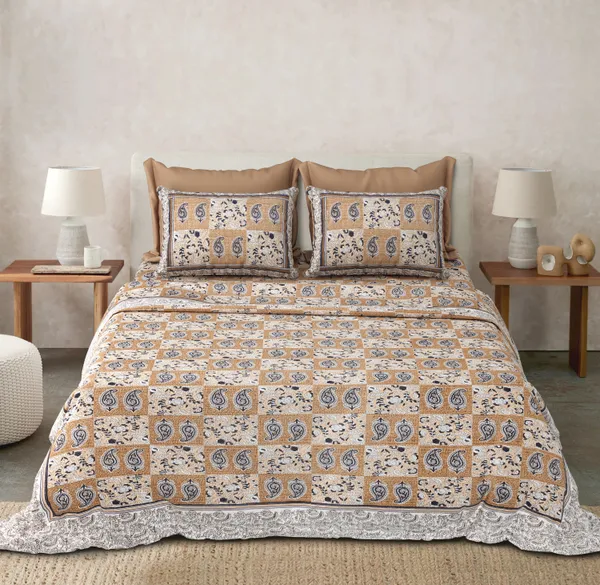 Yellow_Cotton__Bedsheet_For_Home_And_Decor_100_X_108_Inch