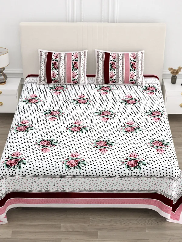 Maroon_Cotton__Bedsheet_For_Home_And_Decor_100_X_108_Inch