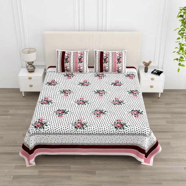 Maroon_Cotton__Bedsheet_For_Home_And_Decor_100_X_108_Inch
