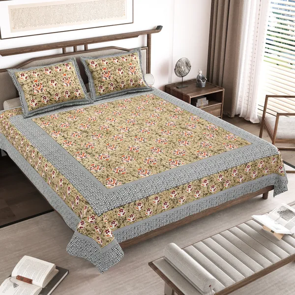 Yellow_Cotton__Bedsheet_For_Home_And_Decor_100_X_108_Inch