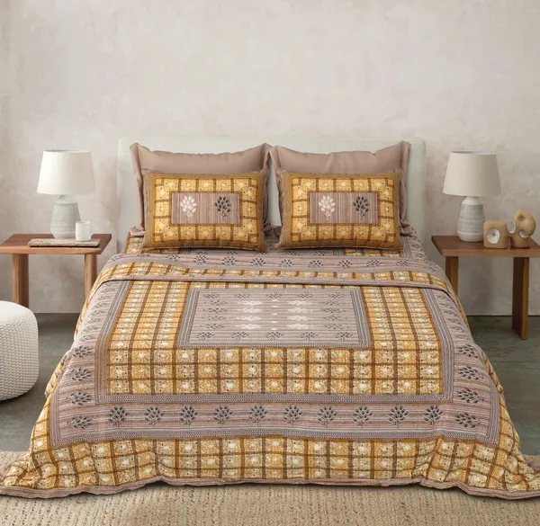 Yellow_Cotton__Bedsheet_For_Home_And_Decor_100_X_108_Inch