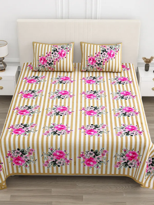 Red_And_Pink_Cotton__Bedsheet_For_Home_And_Decor_100_X_108_Inch