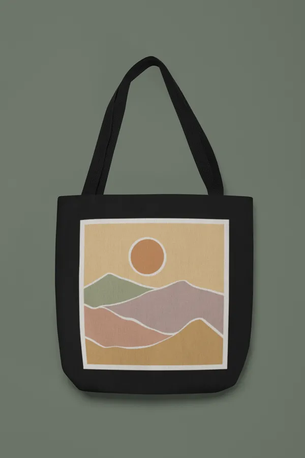 Abstract_Landscape_Tote_Bag_-_Black_Canvas_with_Artistic_Desert_Print