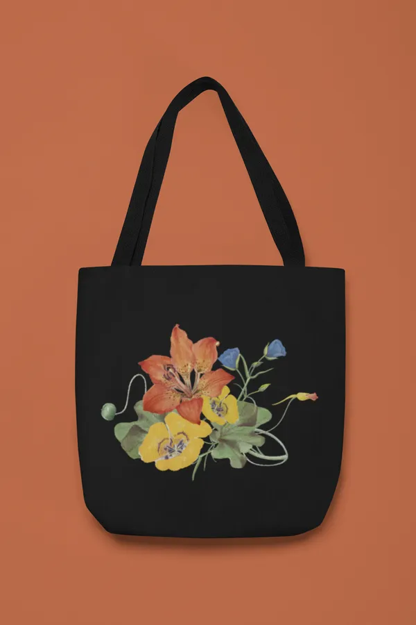 Floral_Print_Black_Tote_Bag