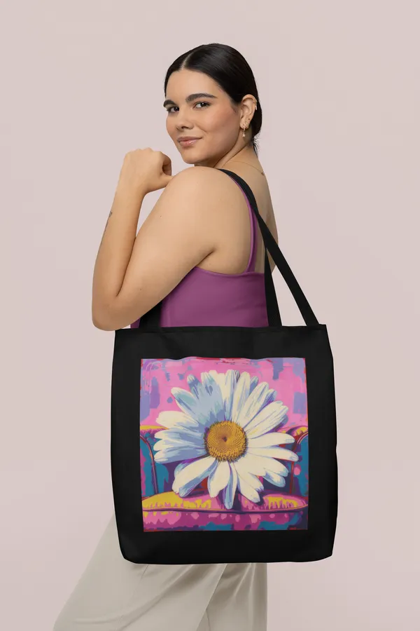Black_Tote_Bag_with_Vibrant_Daisy_Flower_Print