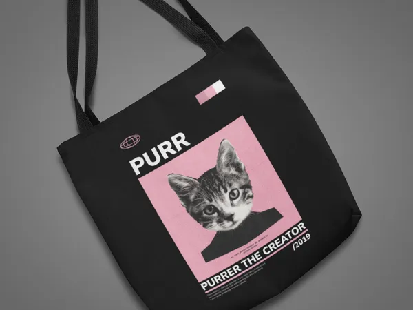 PURR_-_Purrer_The_Creator_Black_Tote_Bag_with_Kitten_Print_(2019_Edition)