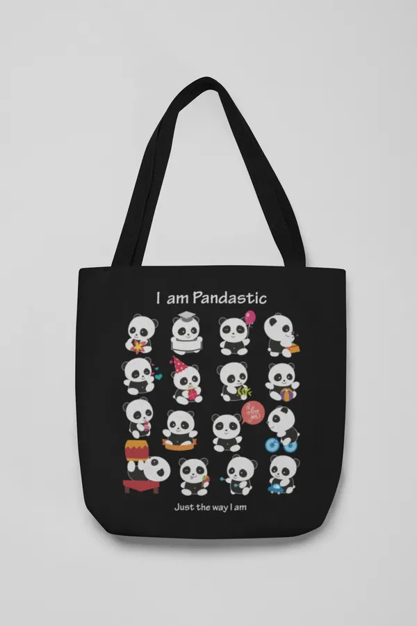 Pandastic_Black_Tote_Bag_with_Multiple_Cute_Panda_Designs