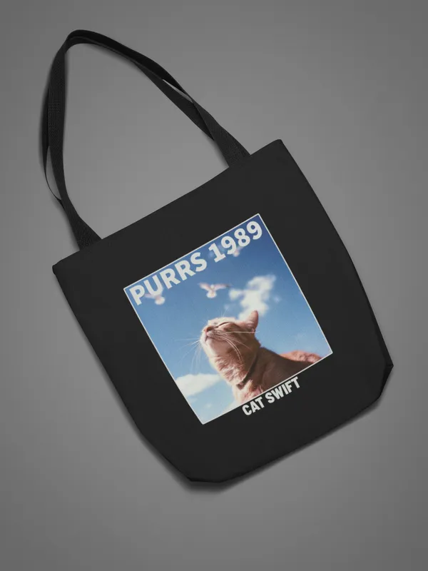 Cat_Swift_'Purrs_1989'_Black_Tote_Bag