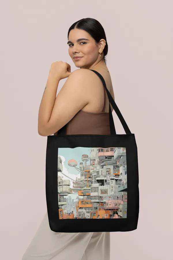 Futuristic_Cityscape_Tote_Bag_-_Black_Canvas_with_Artistic_Print