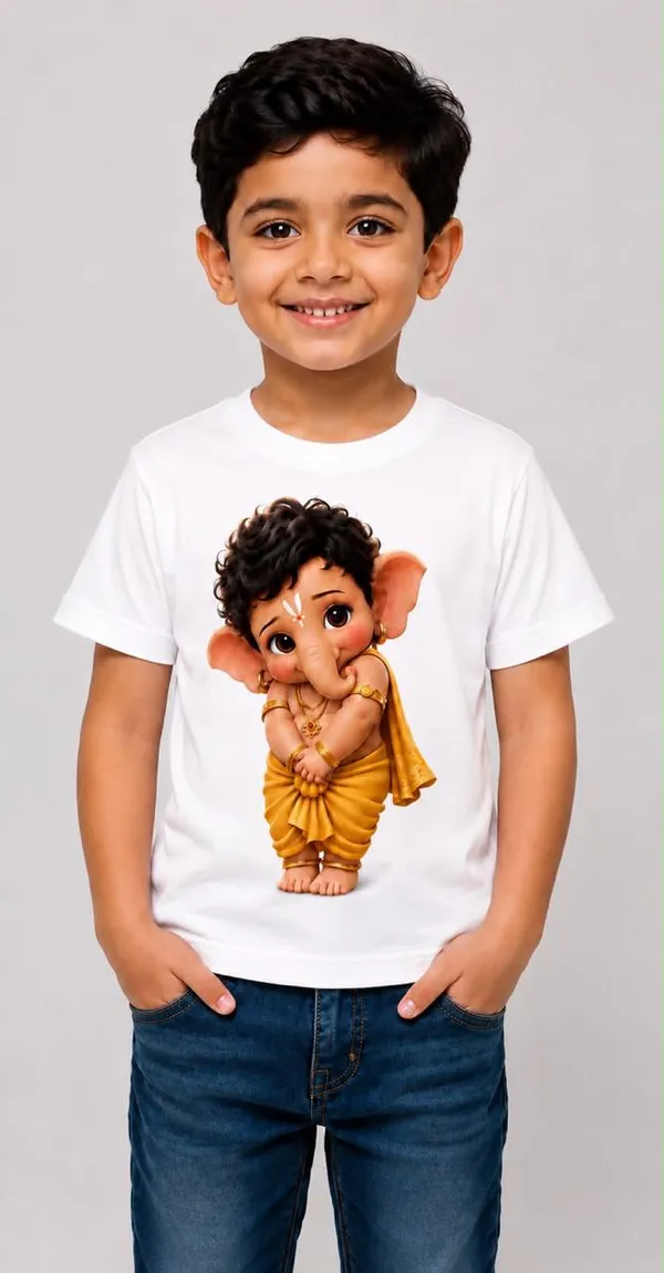 CUTE_SIDE_LOOK_GANESHA_T-SHIRT