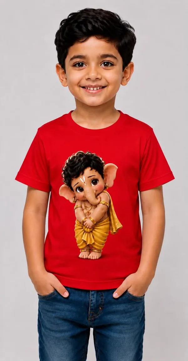 CUTE_SIDE_LOOK_GANESHA_T-SHIRT