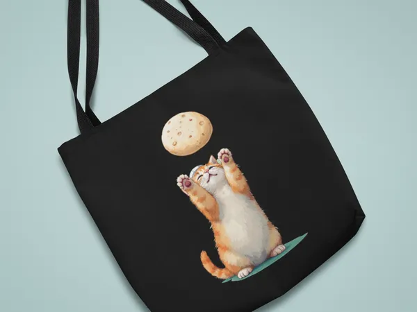 Adorable_Cat_Reaching_for_Cookie_Tote_Bag_-_Black_Canvas_Bag