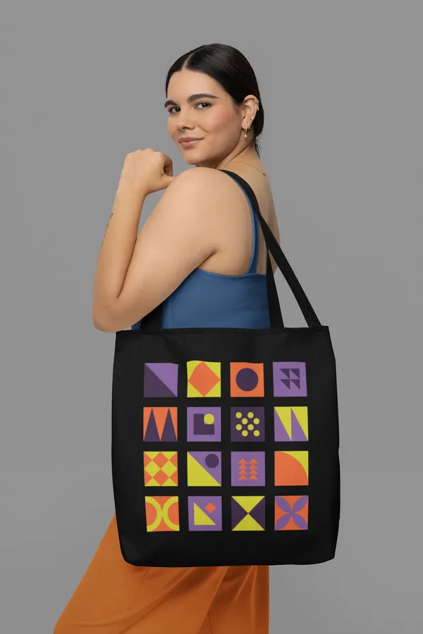 Geometric_Pattern_Tote_Bag_-_Colorful_Abstract_Design_on_Black_Canvas