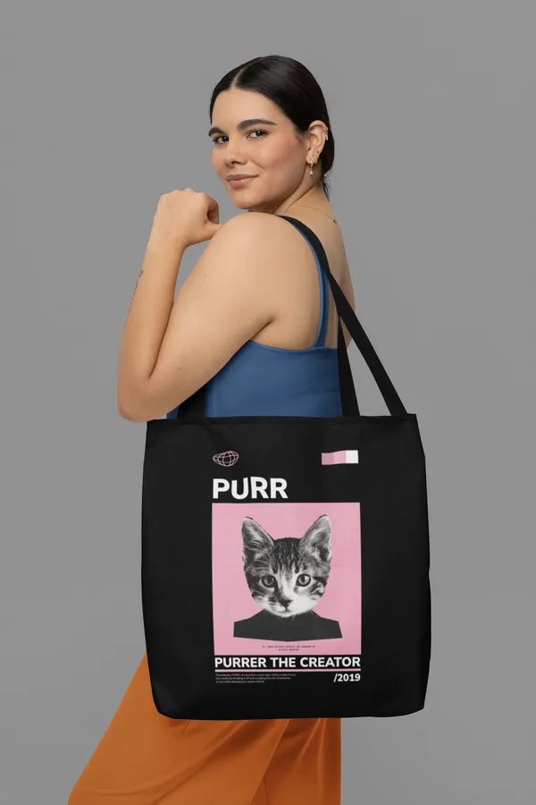 PURR_-_Purrer_The_Creator_Black_Tote_Bag_with_Kitten_Print_(2019_Edition)