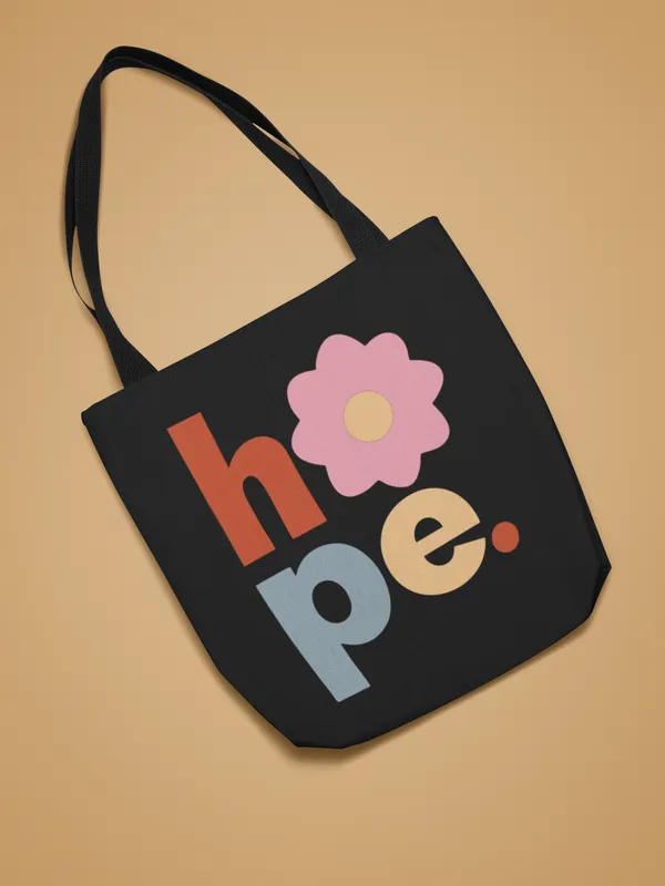 Hope_Floral_Design_Black_Tote_Bag