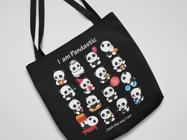 Pandastic_Black_Tote_Bag_with_Multiple_Cute_Panda_Designs
