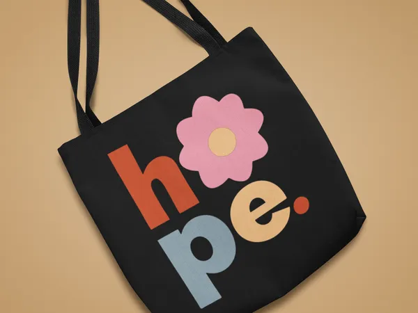 Hope_Floral_Design_Black_Tote_Bag