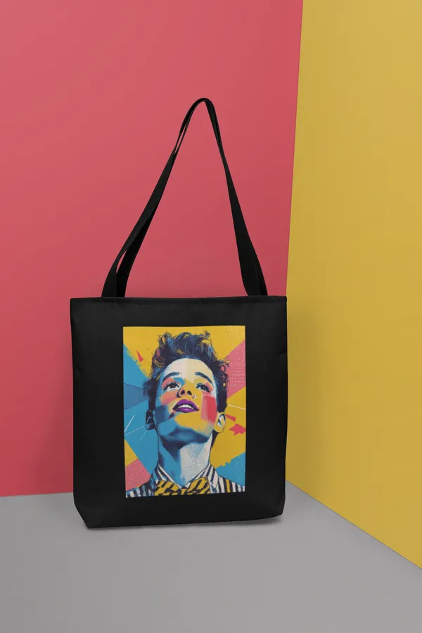 Pop_Art_Portrait_Tote_Bag_-_Black_Canvas_Shoulder_Bag_with_Colorful_Artistic_Print
