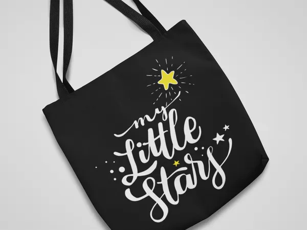 My_Little_Stars_Black_Cotton_Tote_Bag_with_Yellow_Star_Design