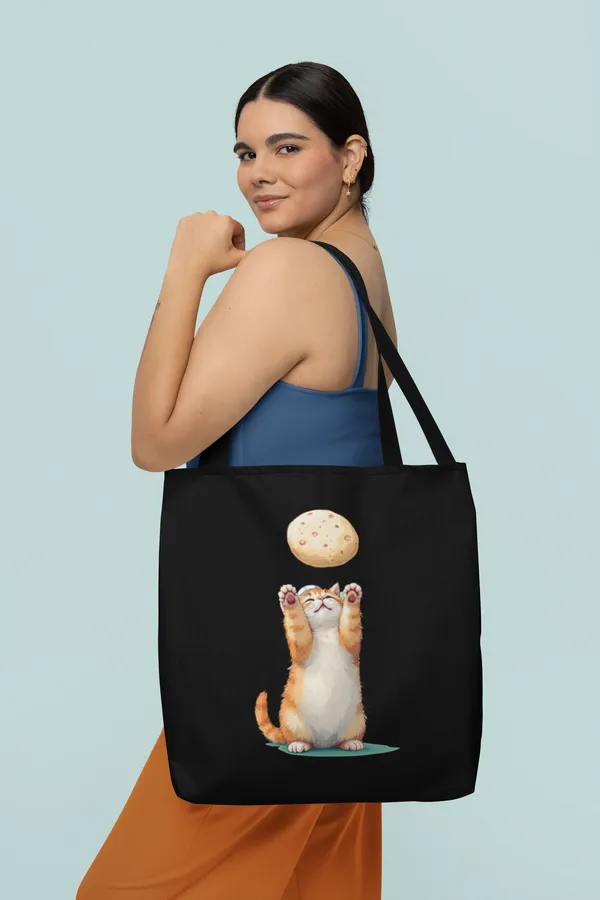 Adorable_Cat_Reaching_for_Cookie_Tote_Bag_-_Black_Canvas_Bag