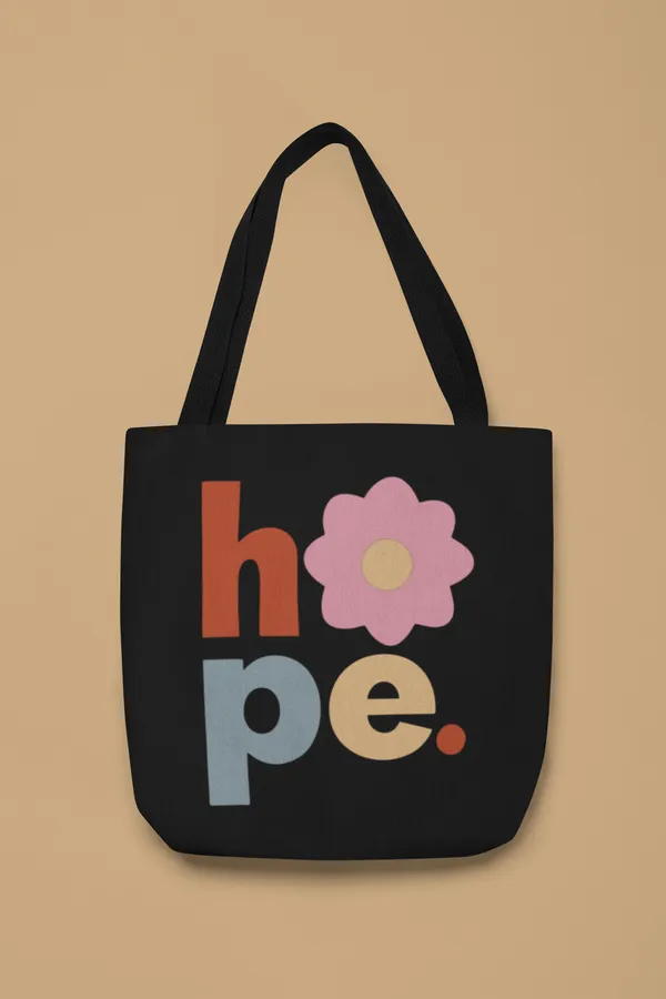 Hope_Floral_Design_Black_Tote_Bag