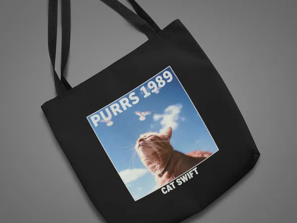 Cat_Swift_'Purrs_1989'_Black_Tote_Bag
