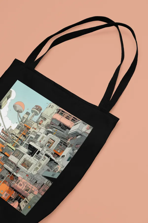 Futuristic_Cityscape_Tote_Bag_-_Black_Canvas_with_Artistic_Print