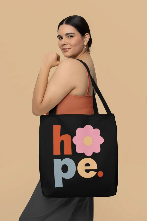 Hope_Floral_Design_Black_Tote_Bag