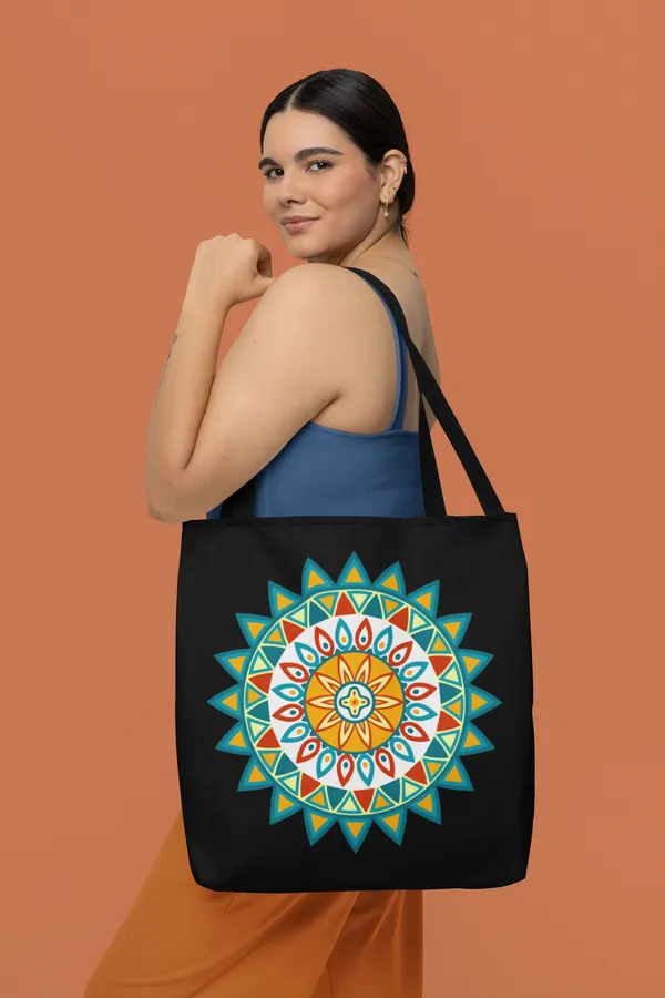 Black_Tote_Bag_with_Colorful_Mandala_Design